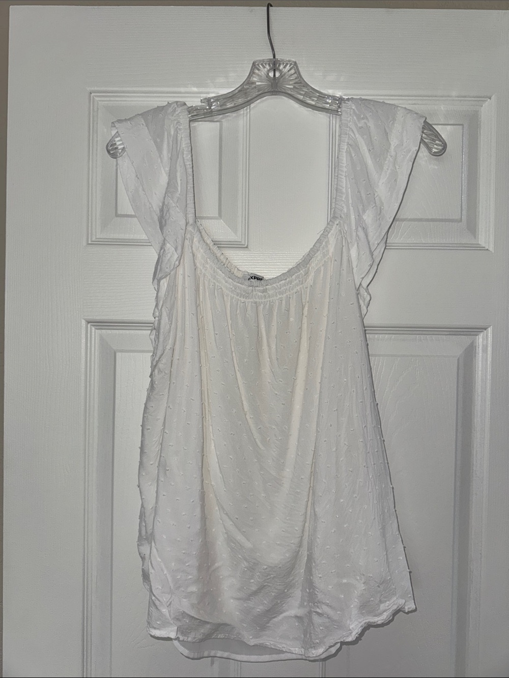Express White Flutter Sleeve Women's Top Size XL
